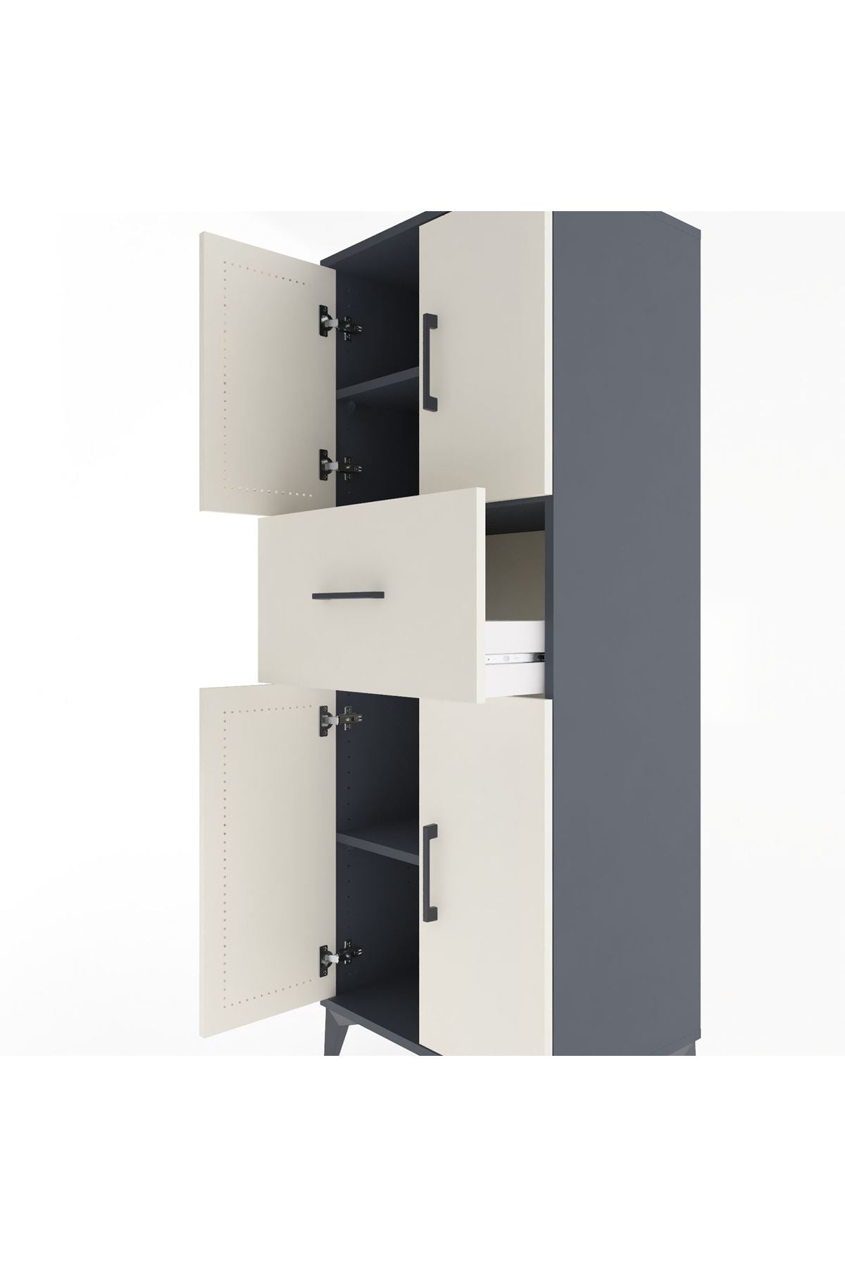 Hyperion Dolap 3 Raflı Tek Çekmeceli 4 Kapaklı 60x44x163 - S53M041V4B