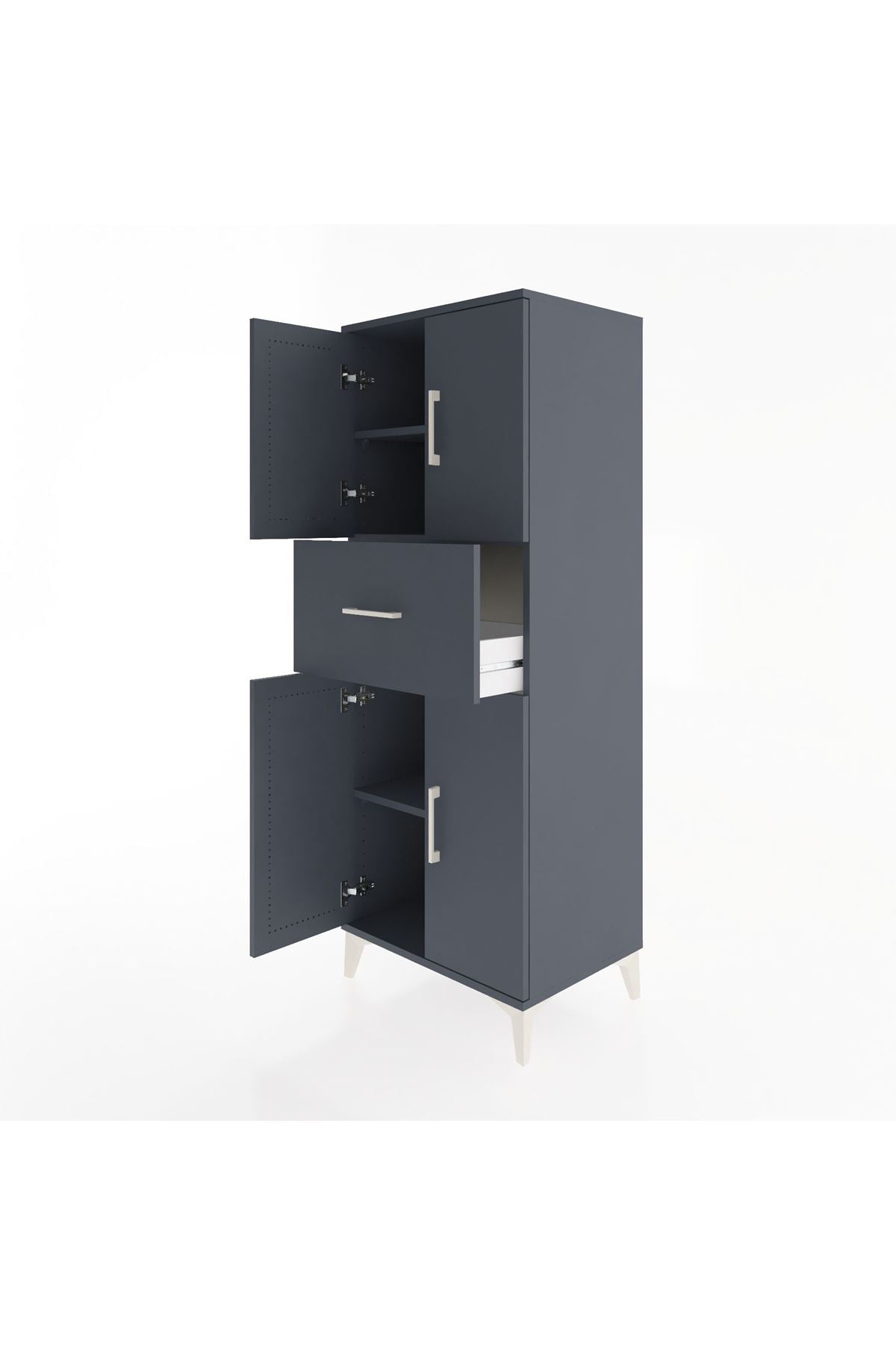Hyperion Dolap 3 Raflı Tek Çekmeceli 4 Kapaklı 60x44x163 - S53M041V5B
