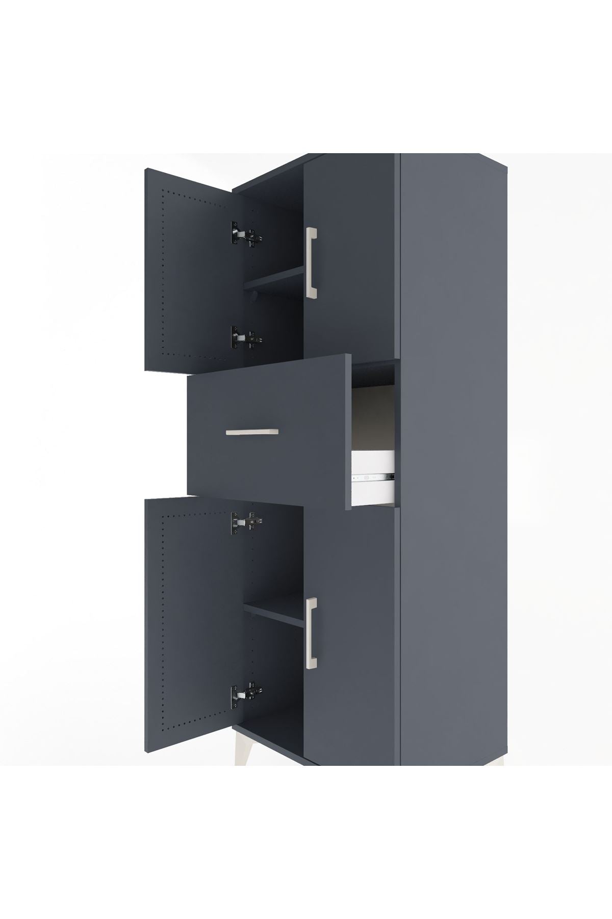 Hyperion Dolap 3 Raflı Tek Çekmeceli 4 Kapaklı 60x44x163 - S53M041V5B