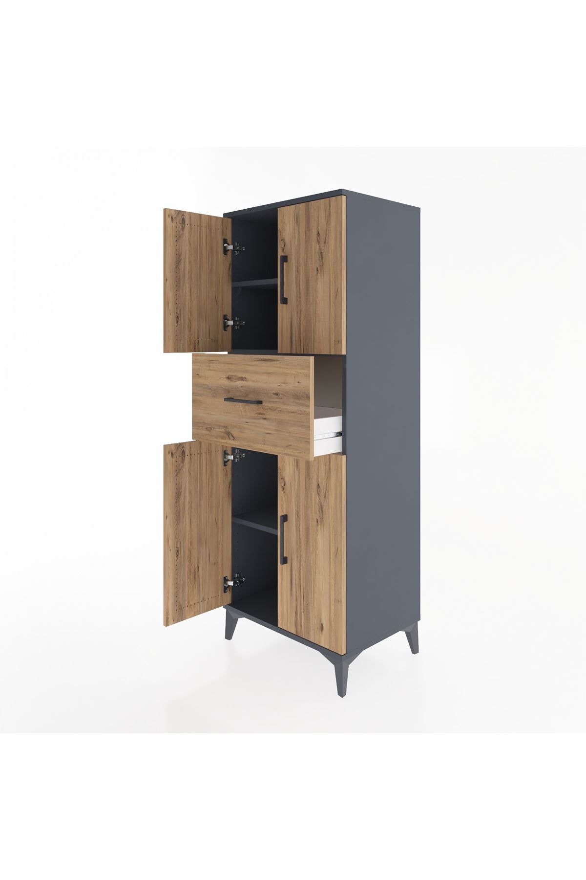 Hyperion Dolap 3 Raflı Tek Çekmeceli 4 Kapaklı 60x44x163 - S53M041V6B