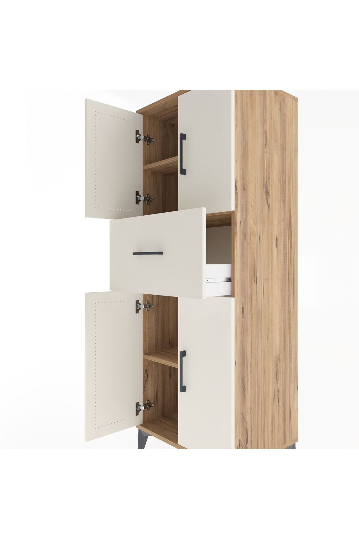 Hyperion Dolap 3 Raflı Tek Çekmeceli 4 Kapaklı 60x44x163 - S53M041V7B