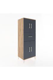 Hyperion Dolap 3 Raflı Tek Çekmeceli 4 Kapaklı 60x44x163 - S53M041V8B