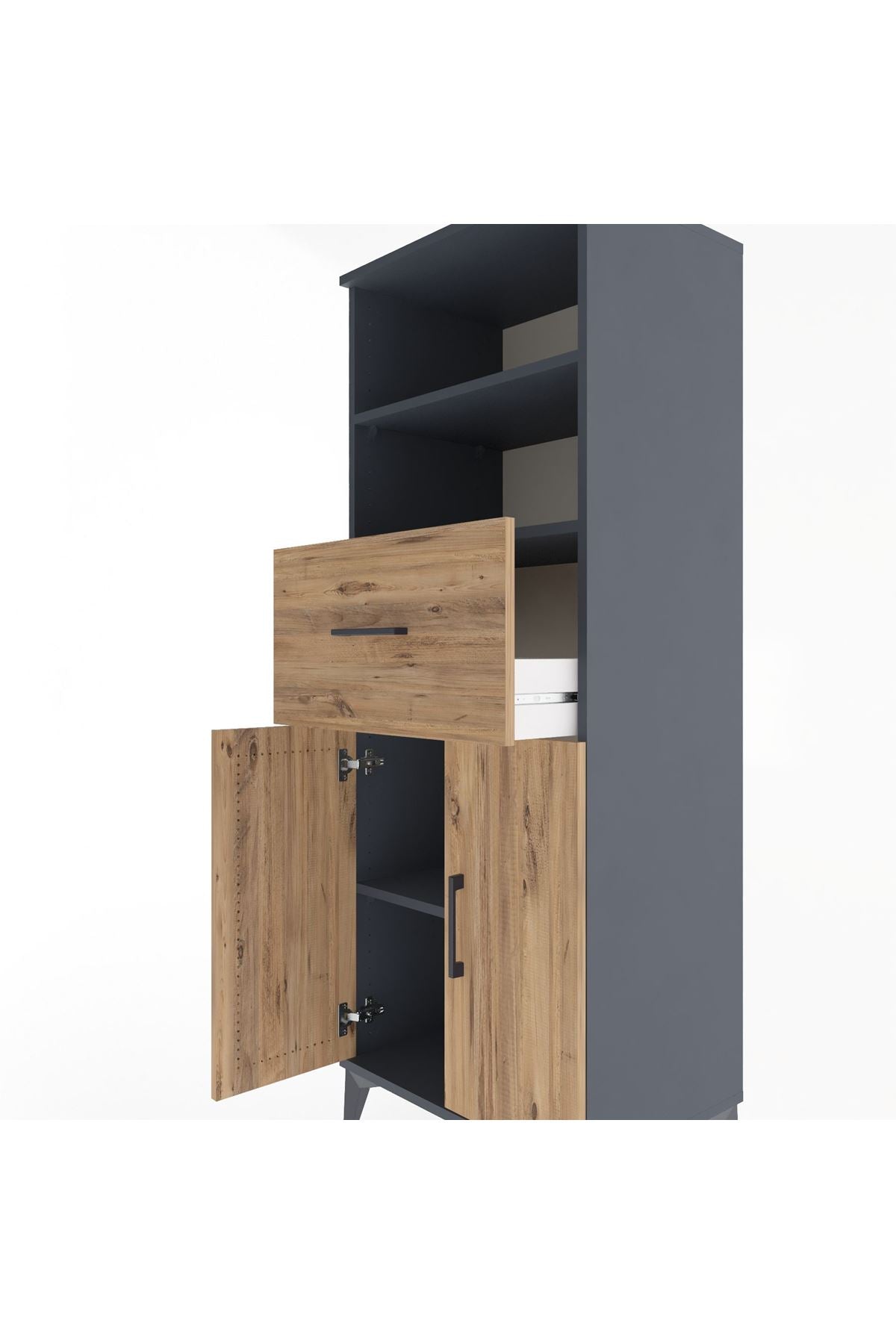 Hyperion Dolap 3 Raflı Tek Çekmeceli 2 Kapaklı 60x44x163 - S53M042V6B