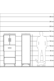 Hyperion Dolap 3 Raflı Tek Çekmeceli 2 Kapaklı 60x44x163 - S53M043V2B
