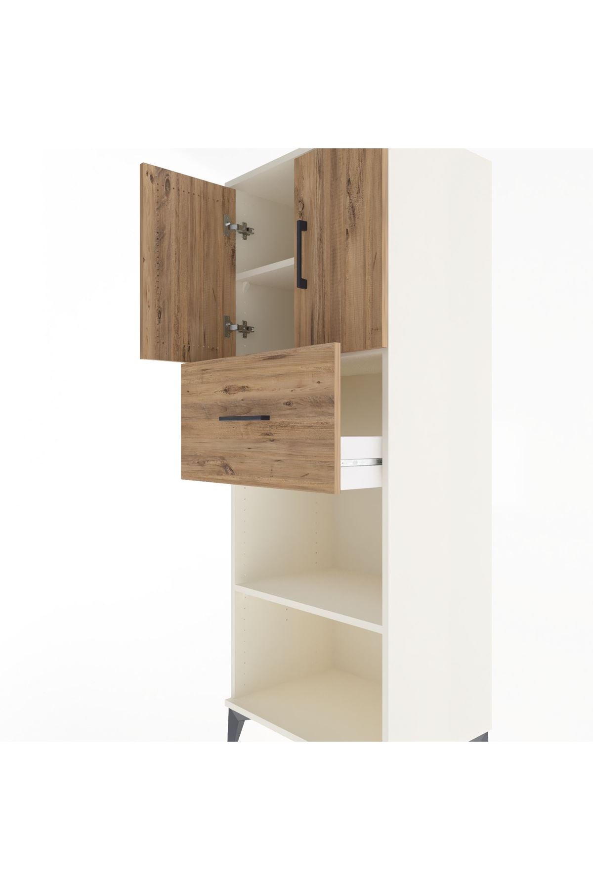 Hyperion Dolap 3 Raflı Tek Çekmeceli 2 Kapaklı 60x44x163 - S53M043V3B