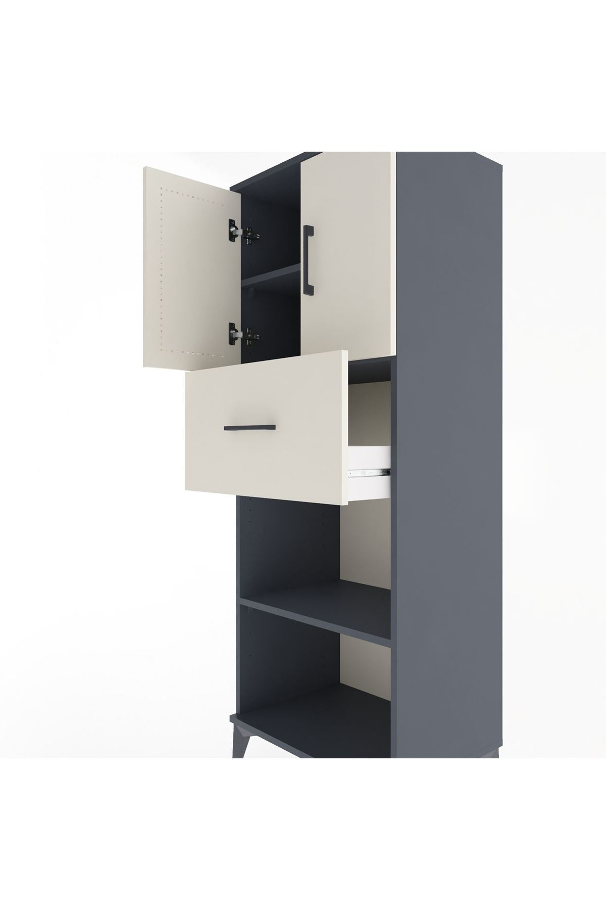 Hyperion Dolap 3 Raflı Tek Çekmeceli 2 Kapaklı 60x44x163 - S53M043V4B