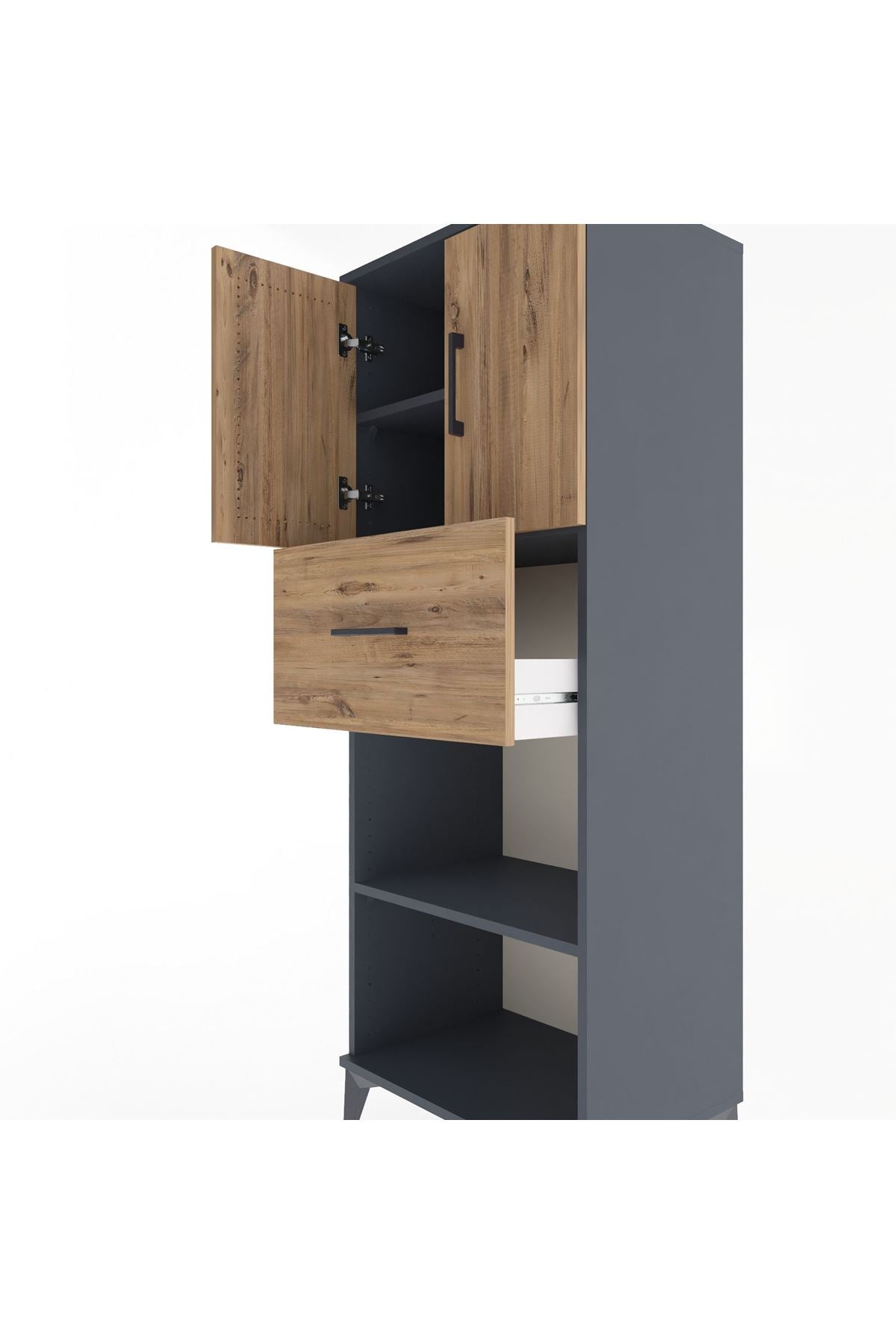 Hyperion Dolap 3 Raflı Tek Çekmeceli 2 Kapaklı 60x44x163 - S53M043V6B