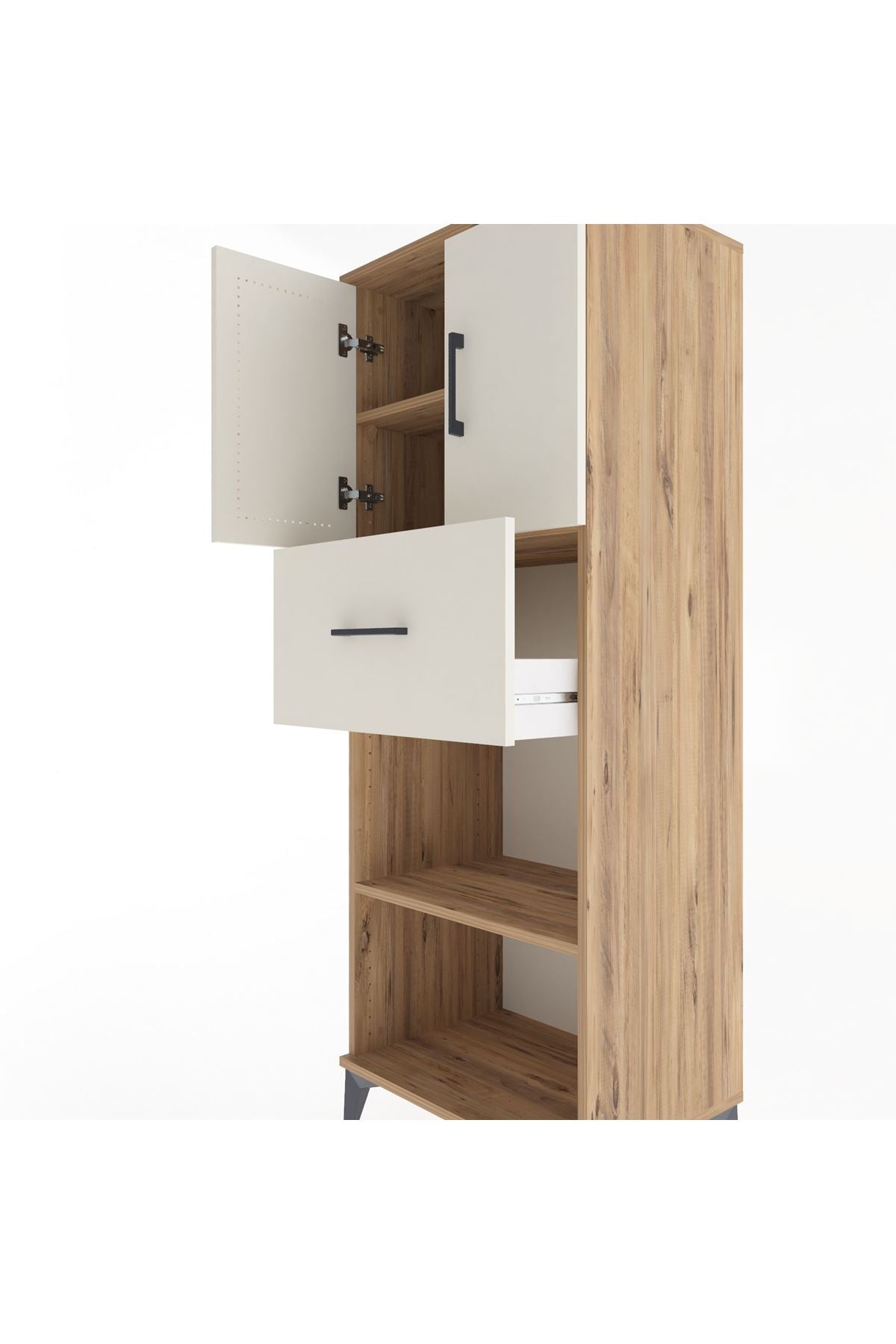 Hyperion Dolap 3 Raflı Tek Çekmeceli 2 Kapaklı 60x44x163 - S53M043V7B