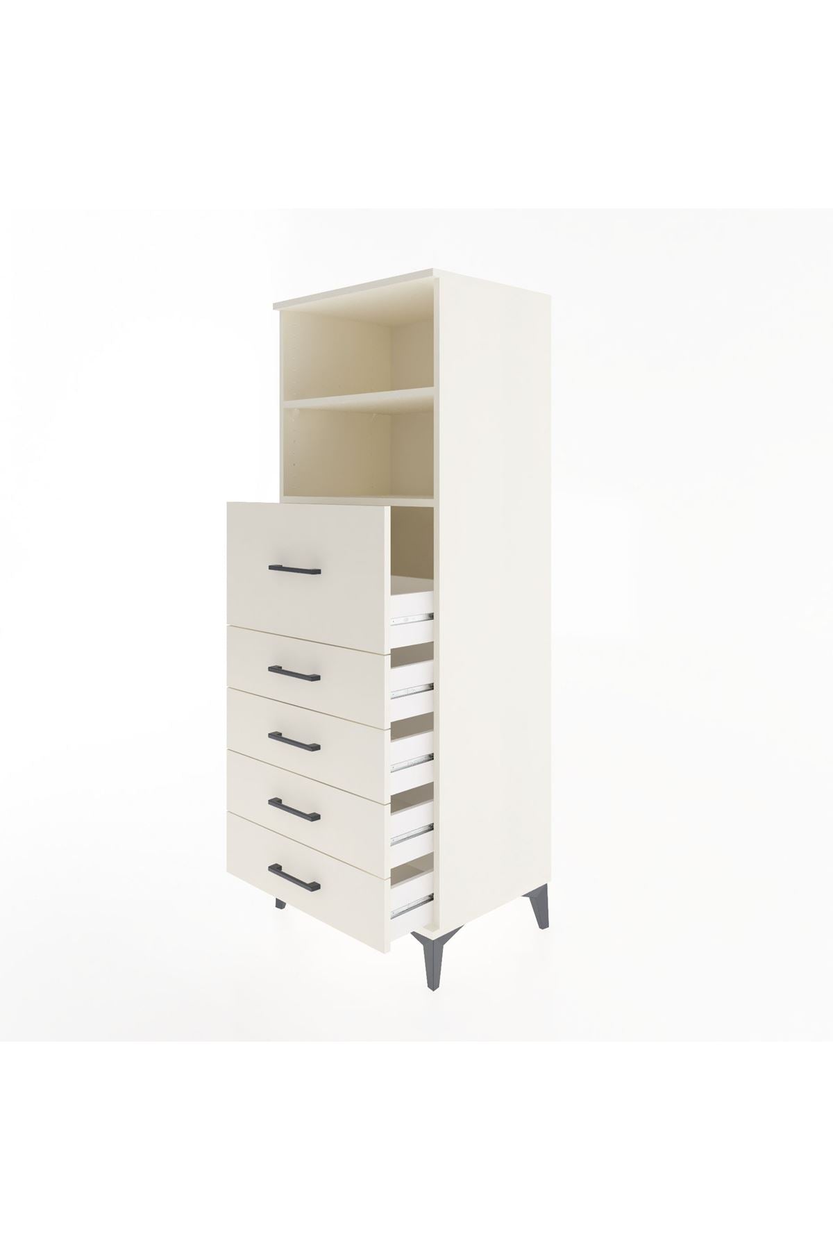 Hyperion Dolap 2 Raflı 5 Çekmeceli 60x44x163 - S53M045V1B