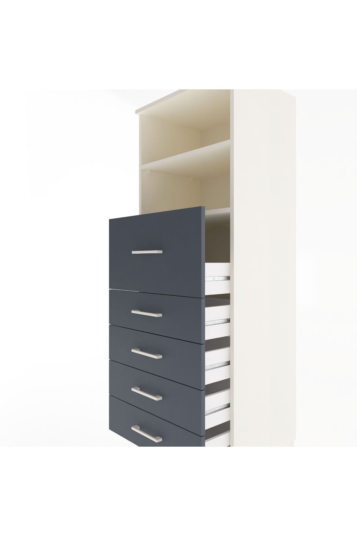 Hyperion Dolap 2 Raflı 5 Çekmeceli 60x44x163 - S53M045V2B