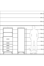 Hyperion Dolap 2 Raflı 5 Çekmeceli 60x44x163 - S53M045V2B