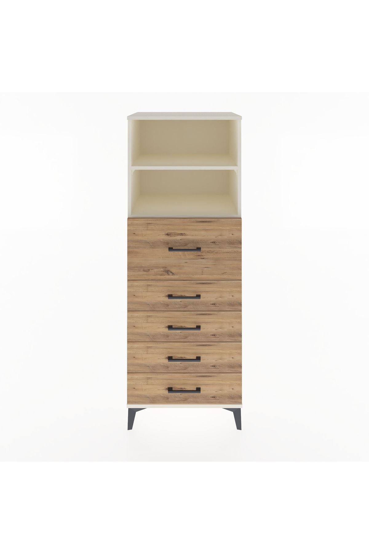 Hyperion Dolap 2 Raflı 5 Çekmeceli 60x44x163 - S53M045V3B