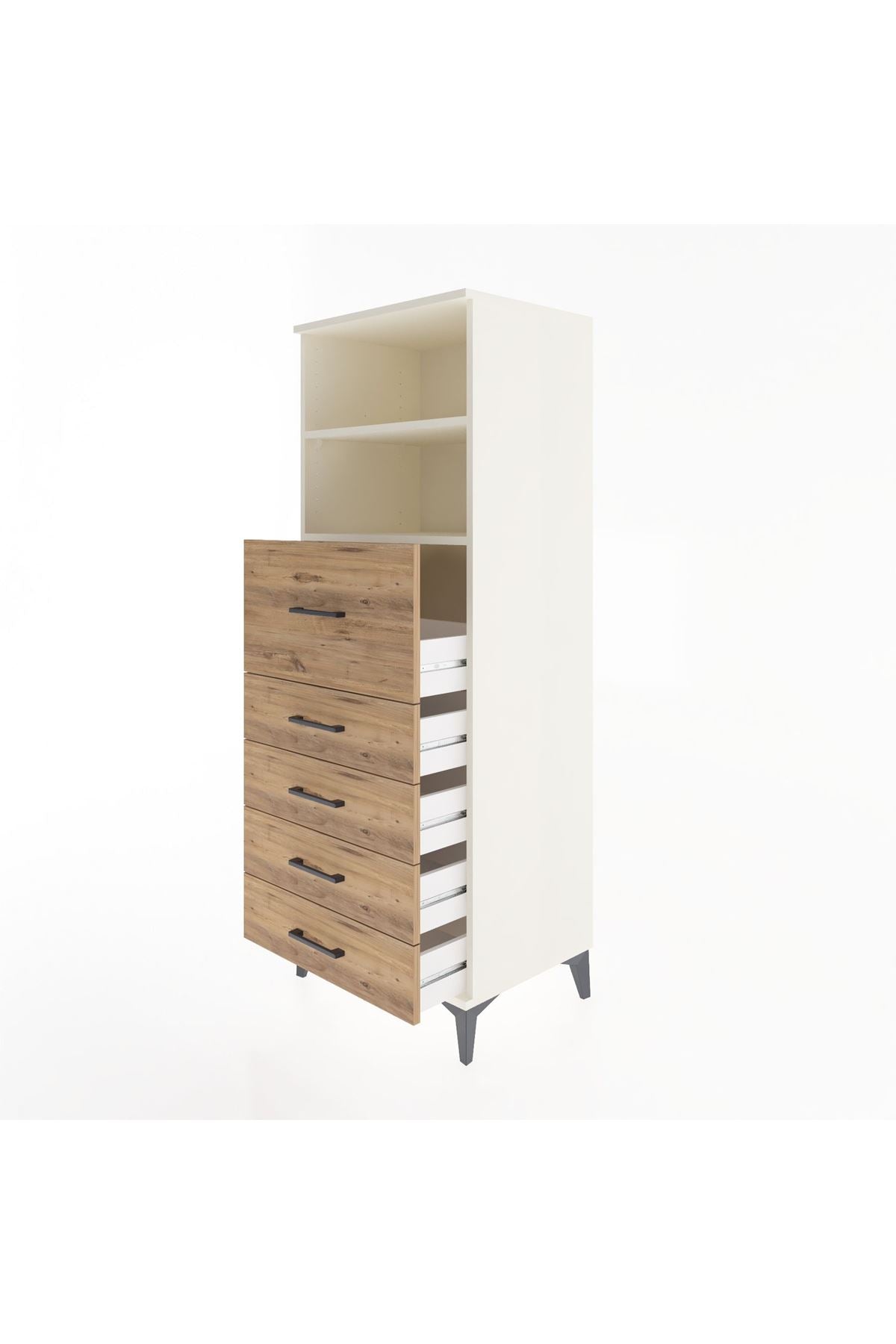 Hyperion Dolap 2 Raflı 5 Çekmeceli 60x44x163 - S53M045V3B