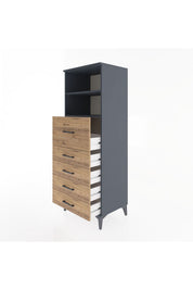 Hyperion Dolap 2 Raflı 5 Çekmeceli 60x44x163 - S53M045V6B