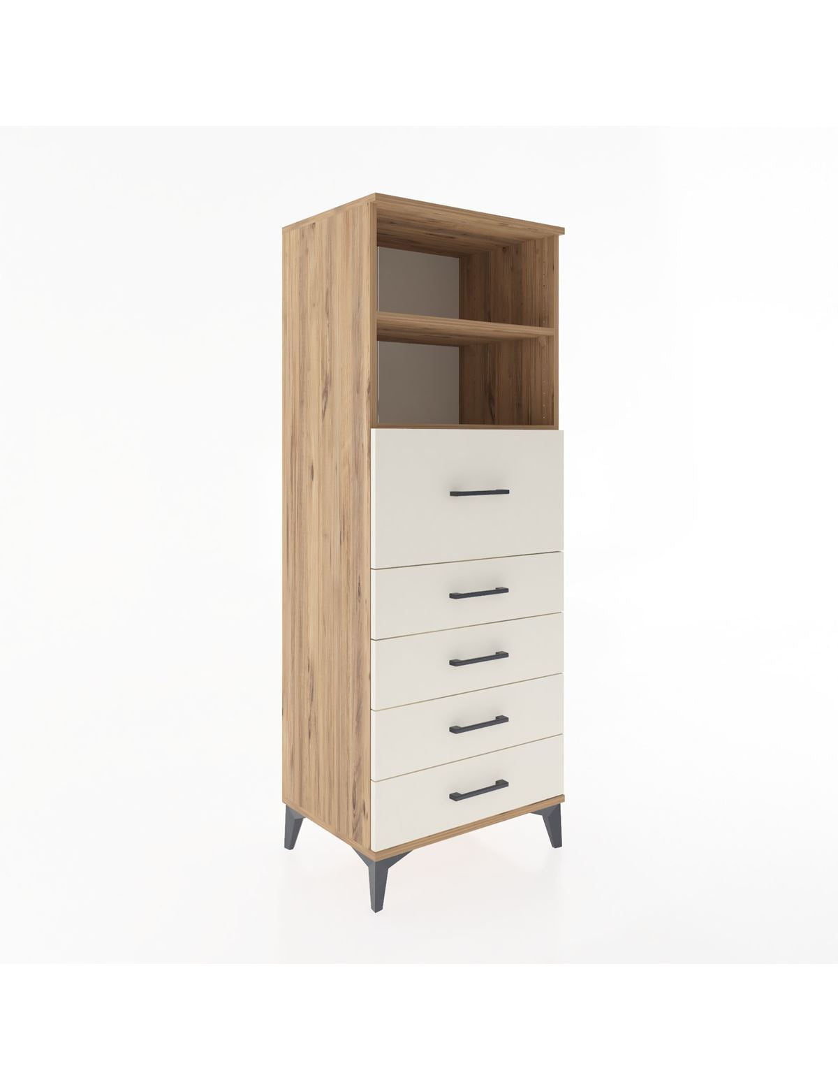 Hyperion Dolap 2 Raflı 5 Çekmeceli 60x44x163 - S53M045V7B