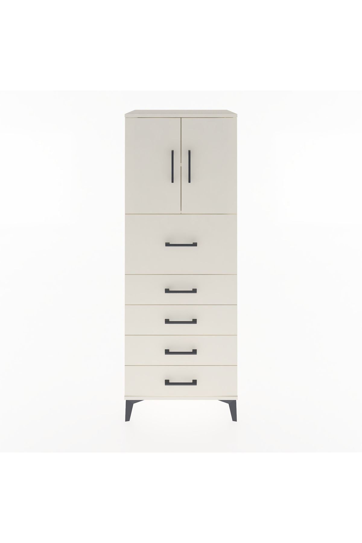 Hyperion Dolap 2 Raflı 5 Çekmeceli 2 Kapaklı 60x44x163 - S53M046V1B