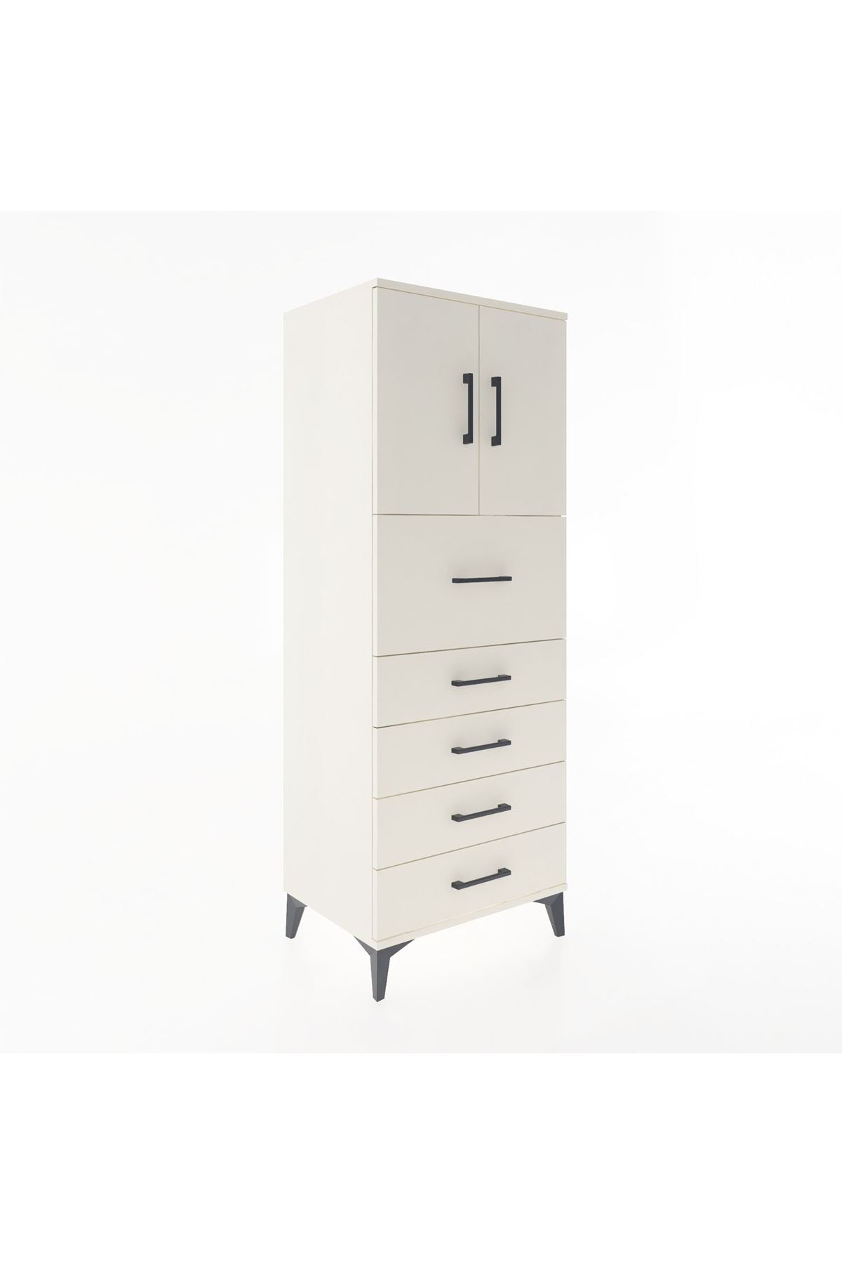 Hyperion Dolap 2 Raflı 5 Çekmeceli 2 Kapaklı 60x44x163 - S53M046V1B