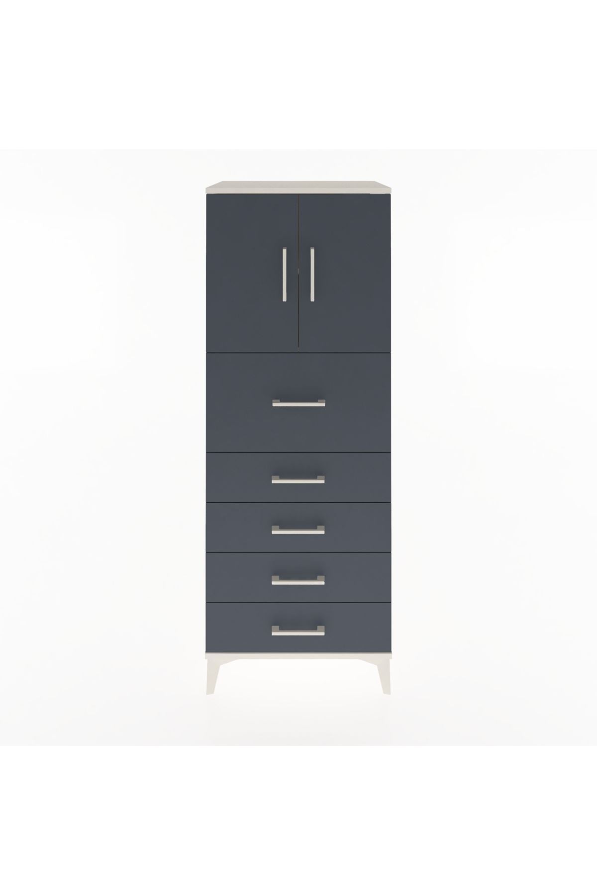 Hyperion Dolap 2 Raflı 5 Çekmeceli 2 Kapaklı 60x44x163 - S53M046V2B