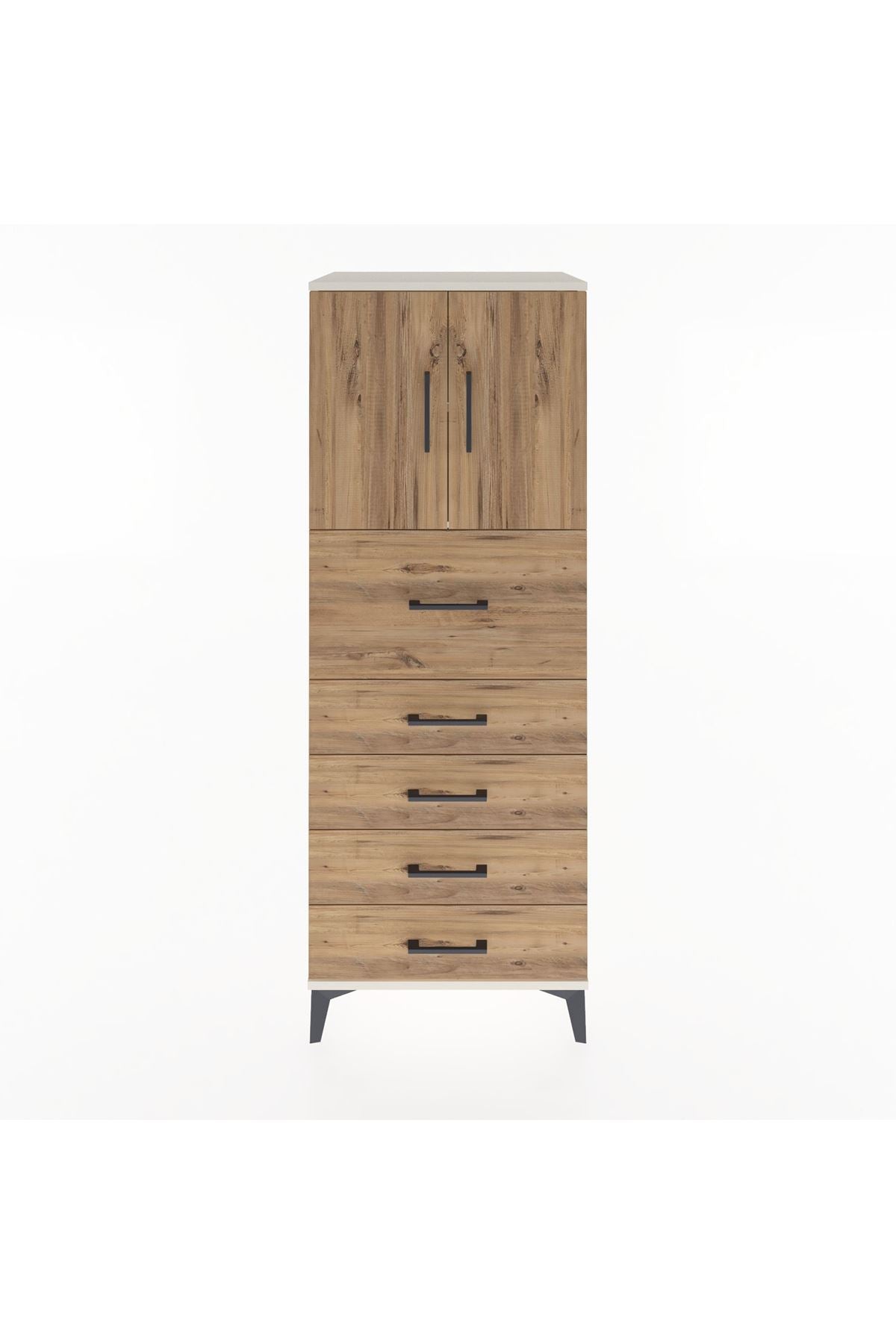 Hyperion Dolap 2 Raflı 5 Çekmeceli 2 Kapaklı 60x44x163 - S53M046V3B