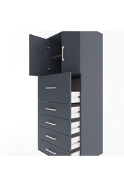 Hyperion Dolap 2 Raflı 5 Çekmeceli 2 Kapaklı 60x44x163 - S53M046V5B