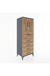 Hyperion Dolap 2 Raflı 5 Çekmeceli 2 Kapaklı 60x44x163 - S53M046V6B