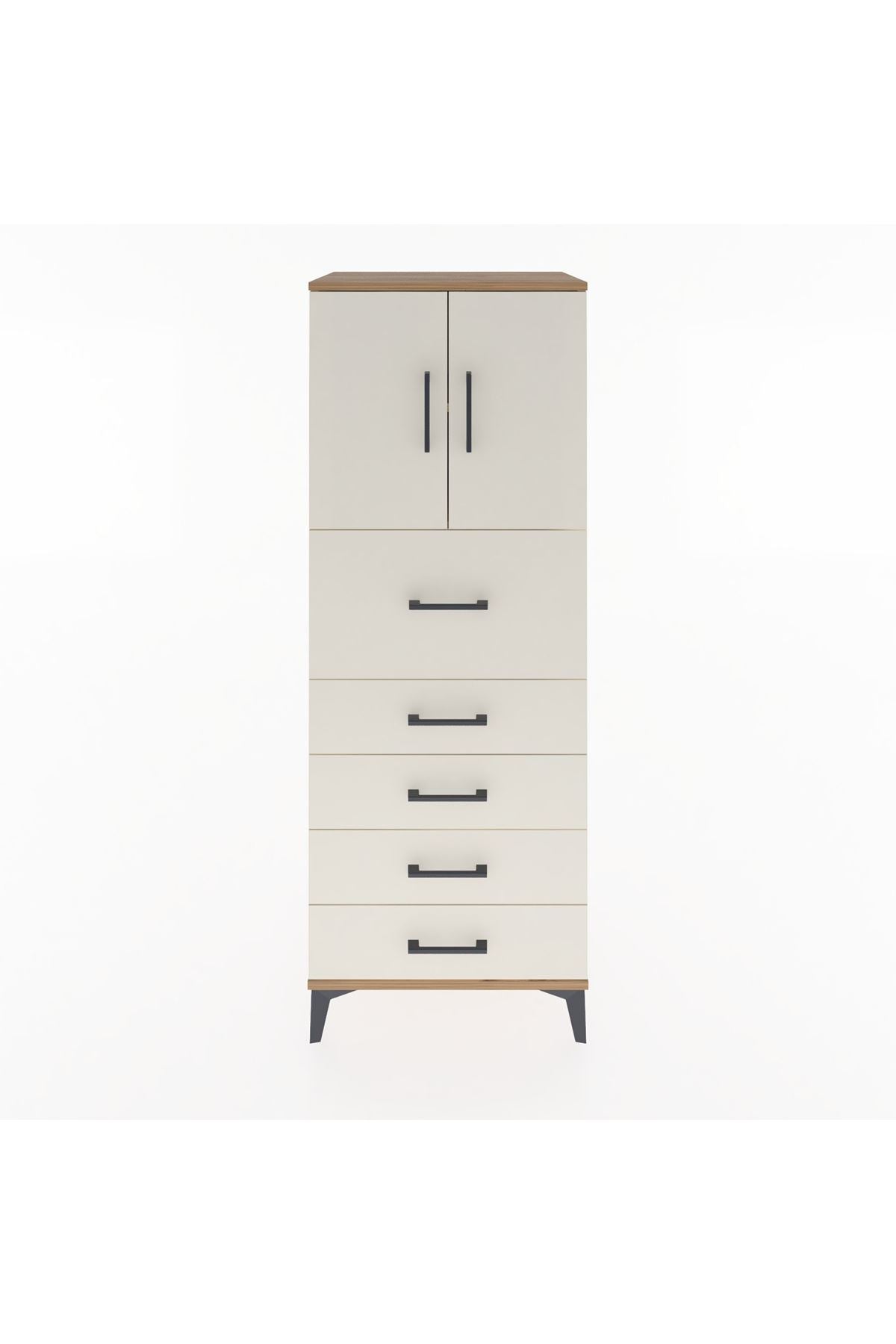 Hyperion Dolap 2 Raflı 5 Çekmeceli 2 Kapaklı 60x44x163 - S53M046V7B
