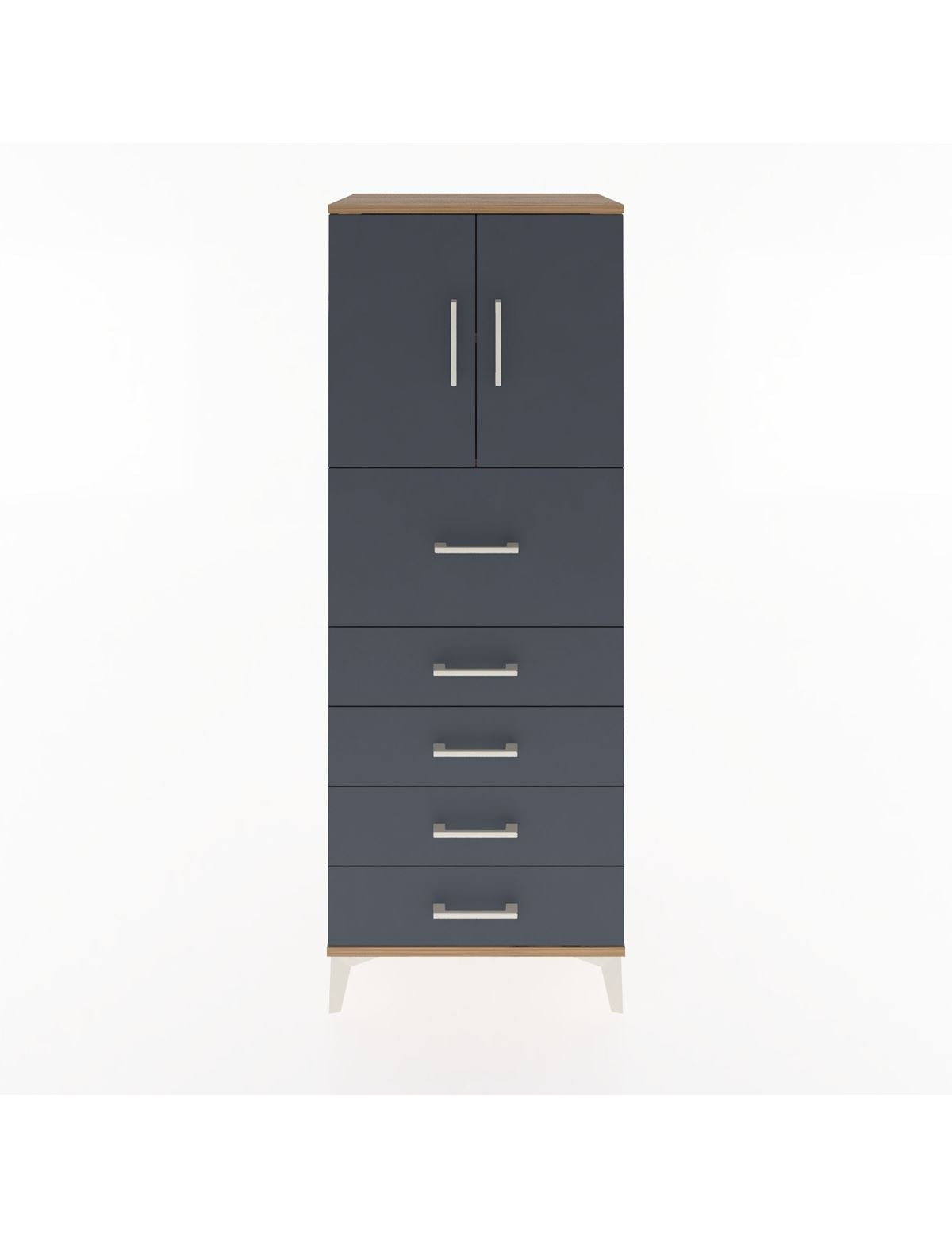 Hyperion Dolap 2 Raflı 5 Çekmeceli 2 Kapaklı 60x44x163 - S53M046V8B