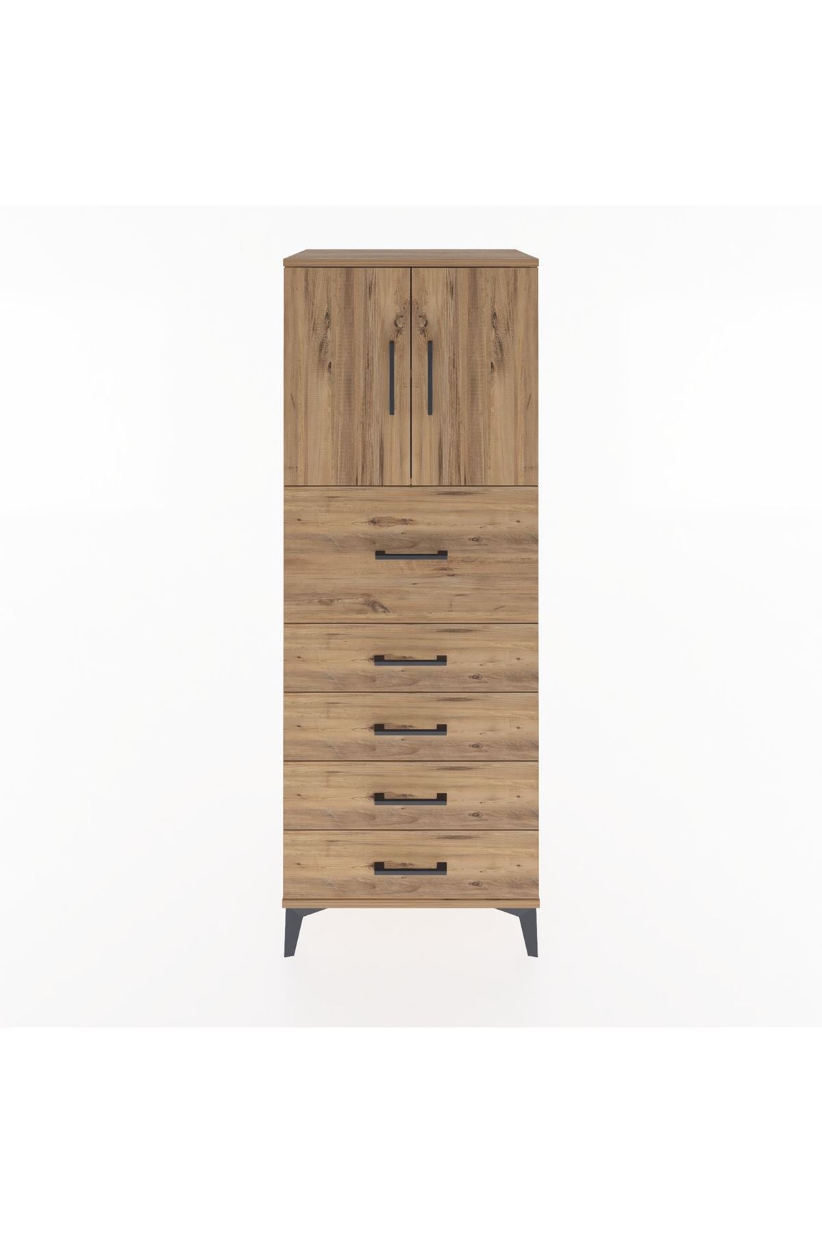 Hyperion Dolap 2 Raflı 5 Çekmeceli 2 Kapaklı 60x44x163 - S53M046V9B