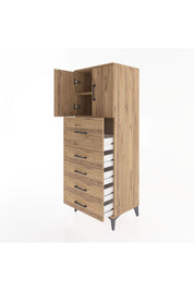 Hyperion Dolap 2 Raflı 5 Çekmeceli 2 Kapaklı 60x44x163 - S53M046V9B
