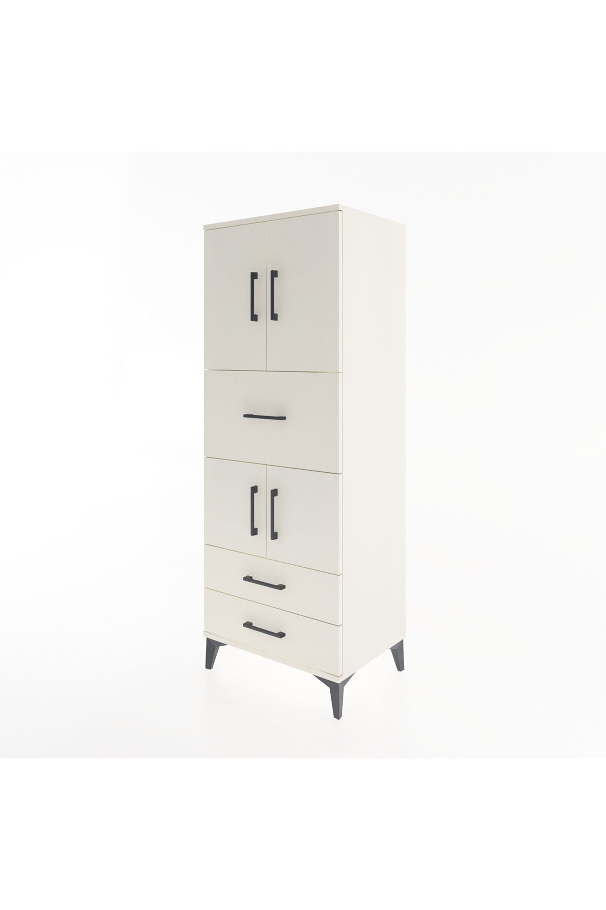 Hyperion Dolap 3 Raflı 3 Çekmeceli 4 Kapaklı 60x44x163 - S53M047V1B
