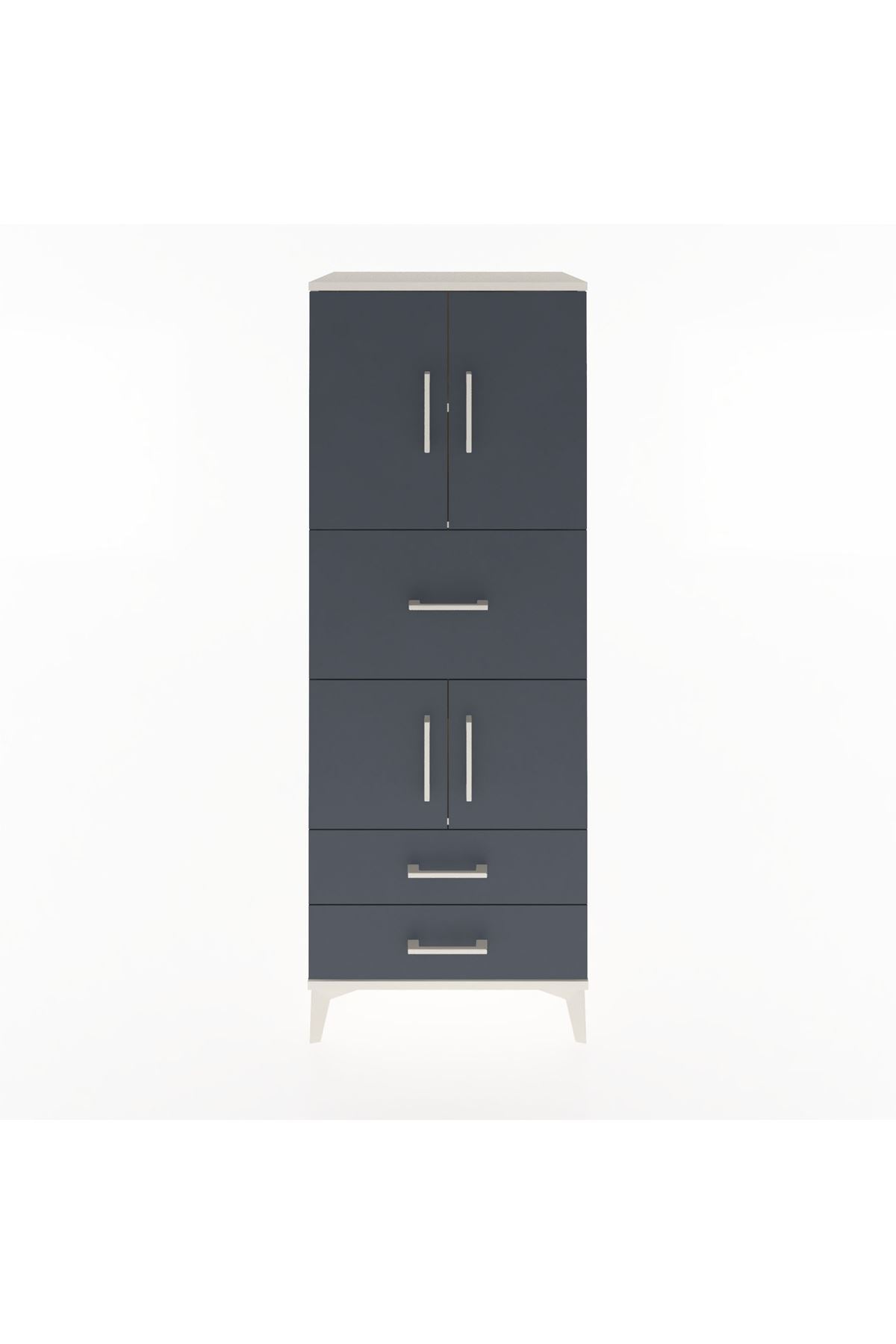 Hyperion Dolap 3 Raflı 3 Çekmeceli 4 Kapaklı 60x44x163 - S53M047V2B