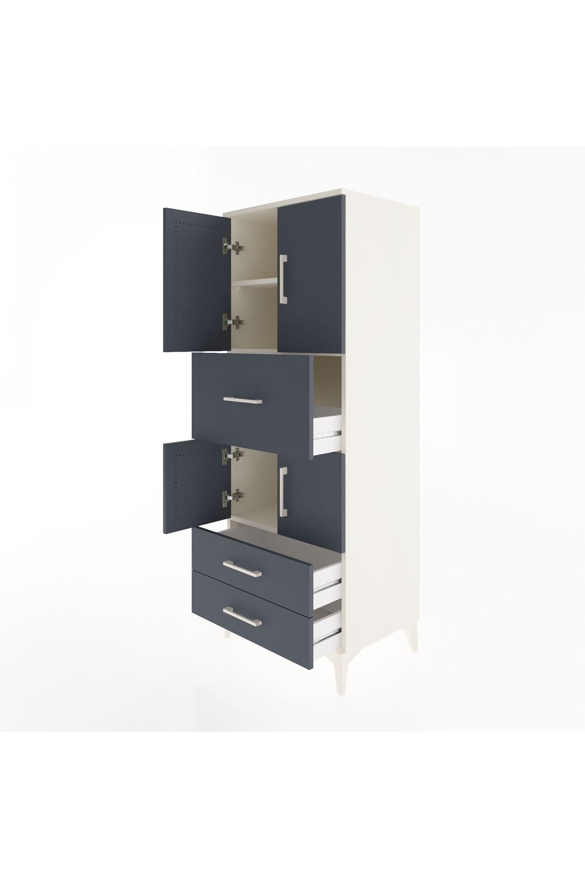 Hyperion Dolap 3 Raflı 3 Çekmeceli 4 Kapaklı 60x44x163 - S53M047V2B