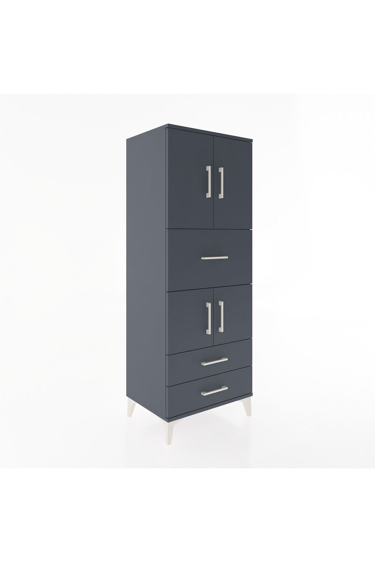 Hyperion Dolap 3 Raflı 3 Çekmeceli 4 Kapaklı 60x44x163 - S53M047V5B