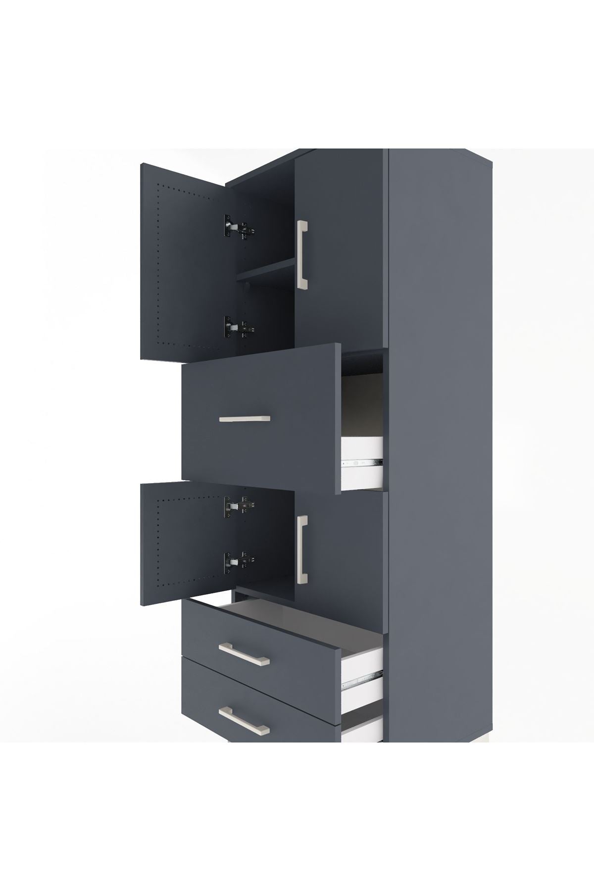 Hyperion Dolap 3 Raflı 3 Çekmeceli 4 Kapaklı 60x44x163 - S53M047V5B