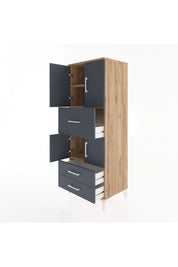 Hyperion Dolap 3 Raflı 3 Çekmeceli 4 Kapaklı 60x44x163 - S53M047V8B