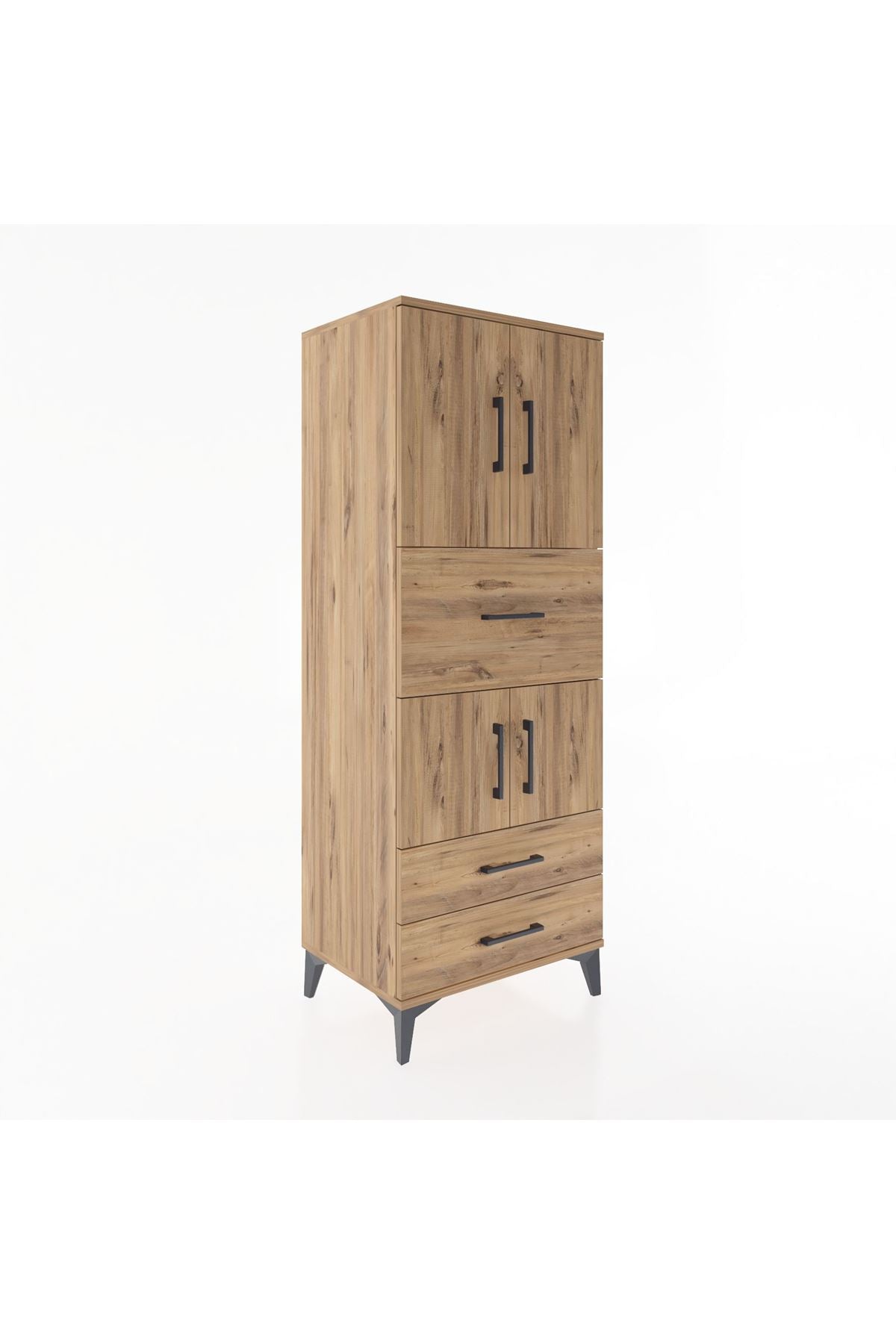 Hyperion Dolap 3 Raflı 3 Çekmeceli 4 Kapaklı 60x44x163 - S53M047V9B