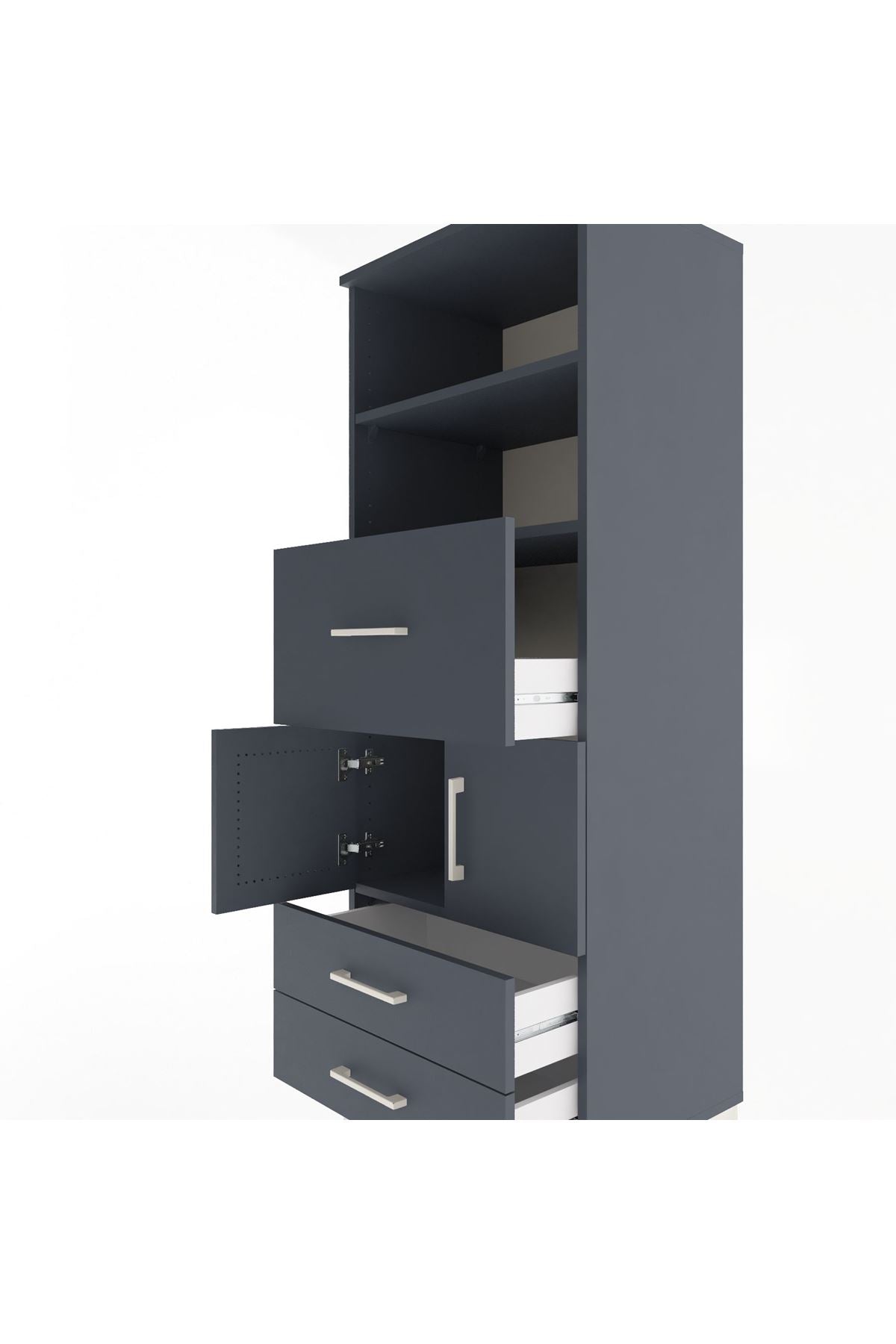 Hyperion Dolap 3 Raflı 3 Çekmeceli 2 Kapaklı 60x44x163 - S53M048V5B