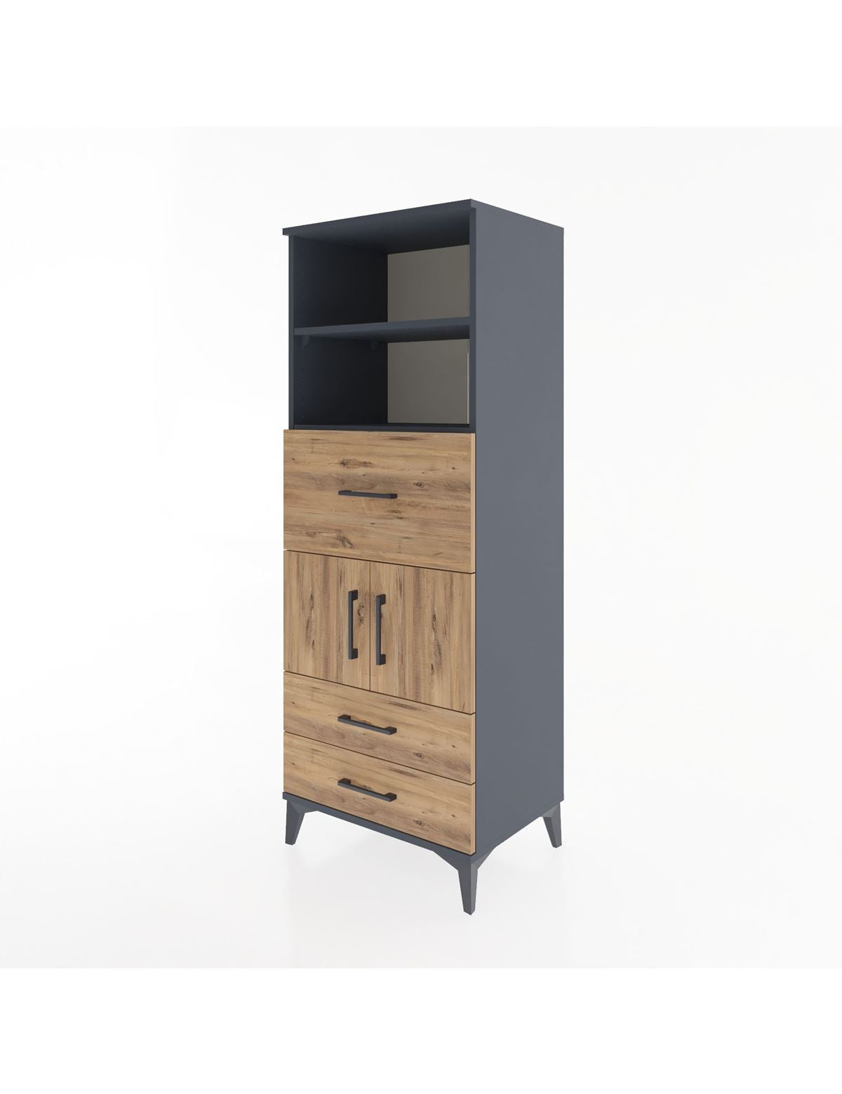 Hyperion Dolap 3 Raflı 3 Çekmeceli 2 Kapaklı 60x44x163 - S53M048V6B