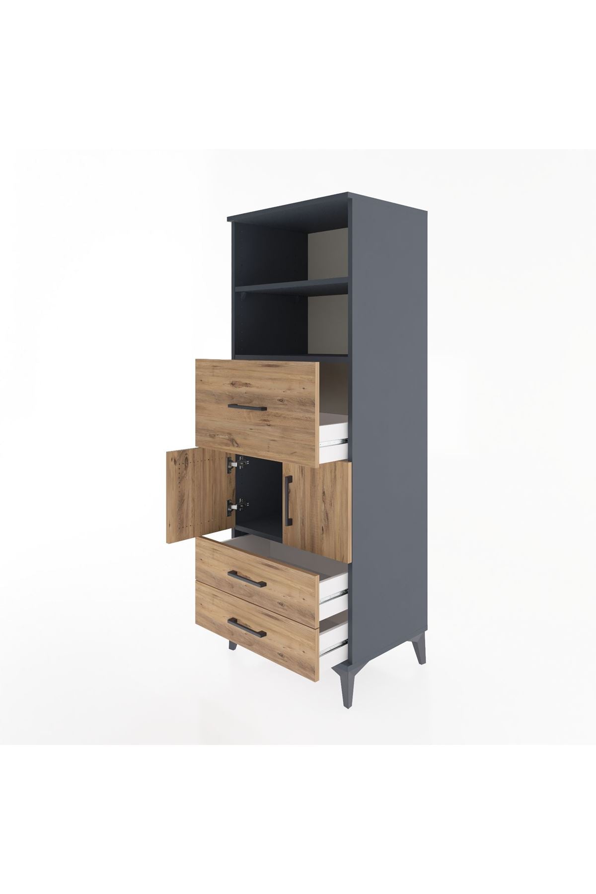 Hyperion Dolap 3 Raflı 3 Çekmeceli 2 Kapaklı 60x44x163 - S53M048V6B