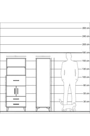 Hyperion Dolap 3 Raflı 3 Çekmeceli 2 Kapaklı 60x44x163 - S53M048V7B