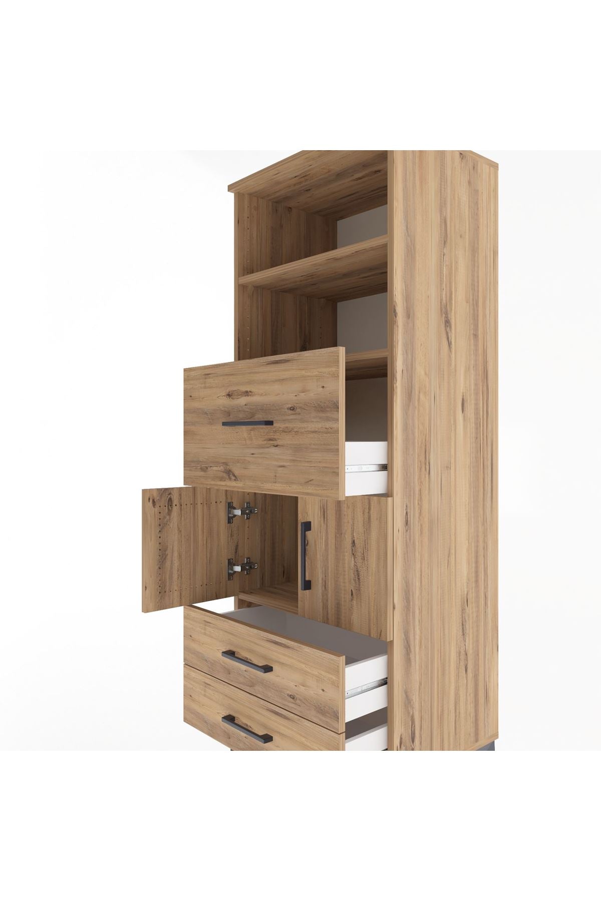 Hyperion Dolap 3 Raflı 3 Çekmeceli 2 Kapaklı 60x44x163 - S53M048V9B