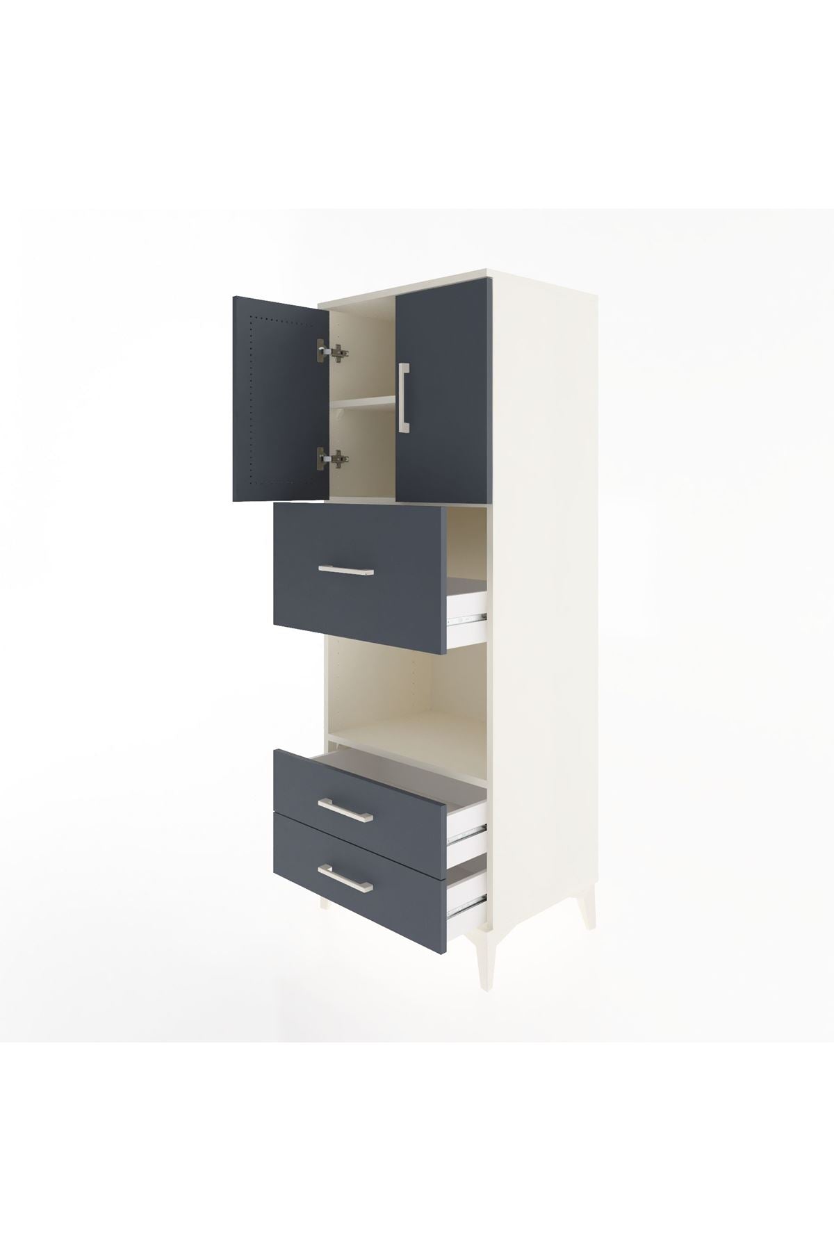 Hyperion Dolap 3 Raflı 3 Çekmeceli 2 Kapaklı 60x44x163 - S53M049V2B