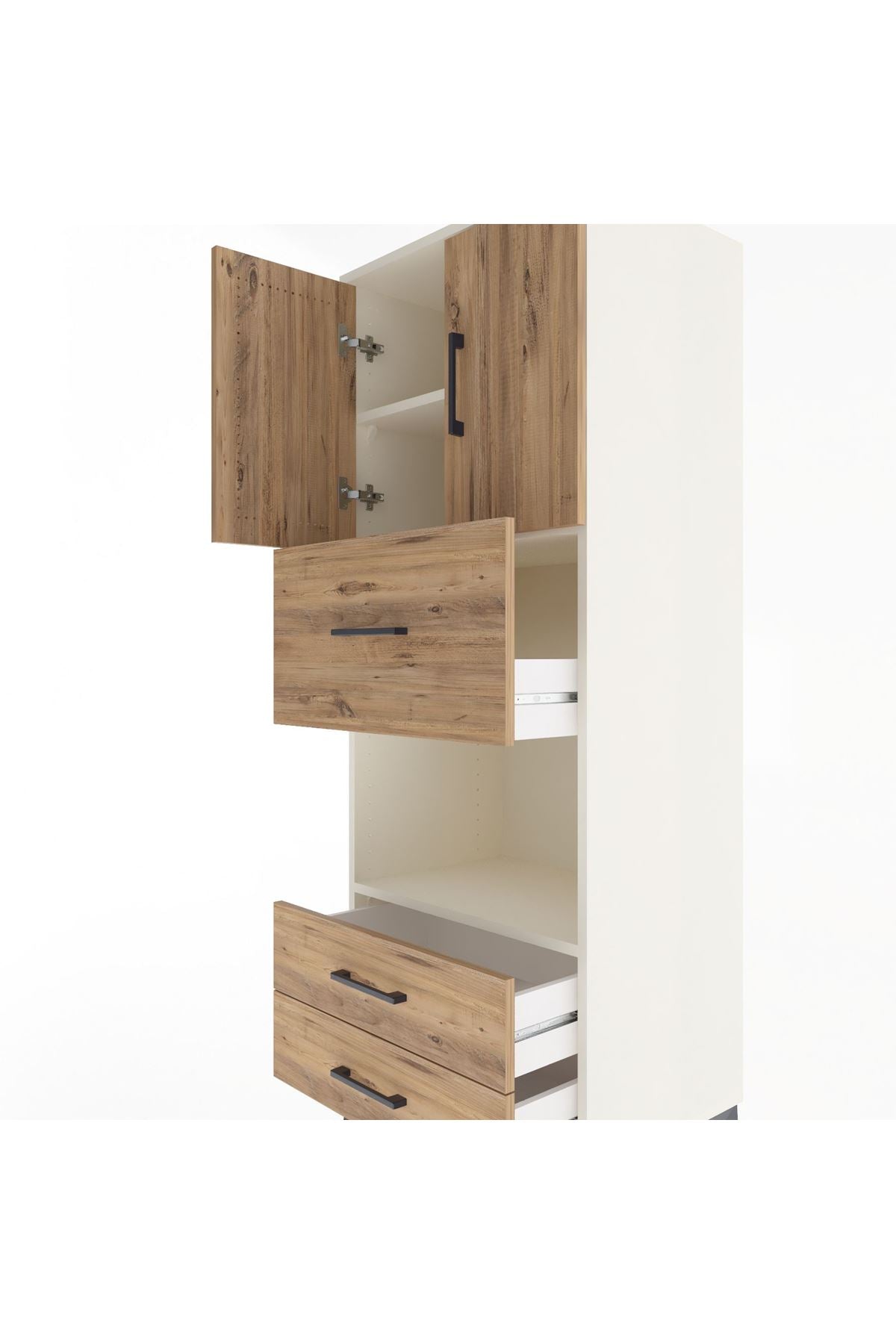 Hyperion Dolap 3 Raflı 3 Çekmeceli 2 Kapaklı 60x44x163 - S53M049V3B