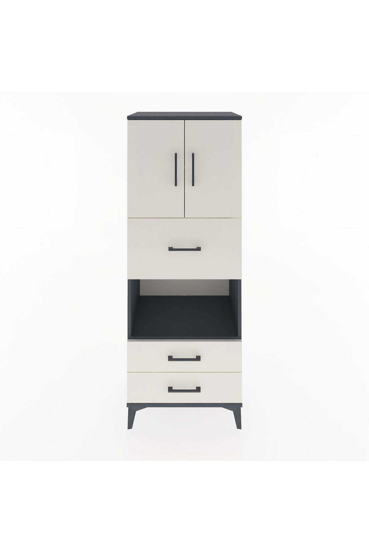 Hyperion Dolap 3 Raflı 3 Çekmeceli 2 Kapaklı 60x44x163 - S53M049V4B