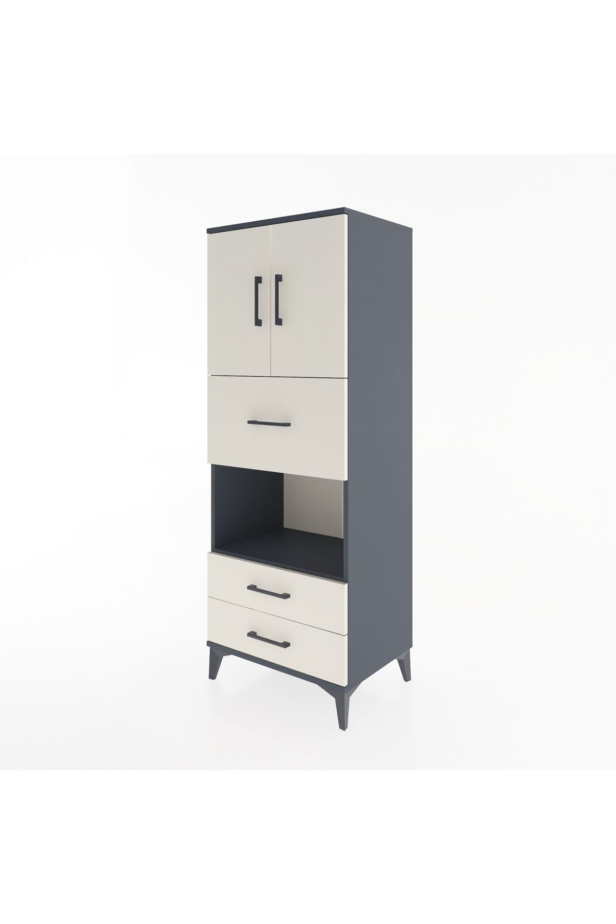 Hyperion Dolap 3 Raflı 3 Çekmeceli 2 Kapaklı 60x44x163 - S53M049V4B