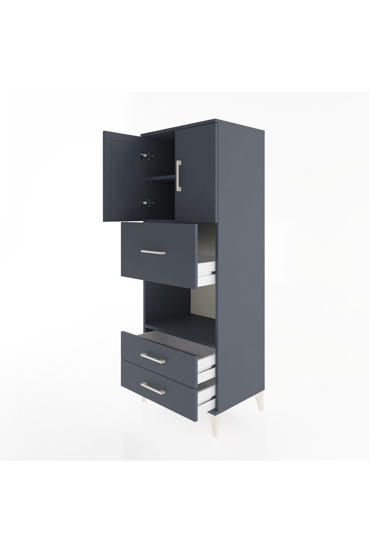 Hyperion Dolap 3 Raflı 3 Çekmeceli 2 Kapaklı 60x44x163 - S53M049V5B