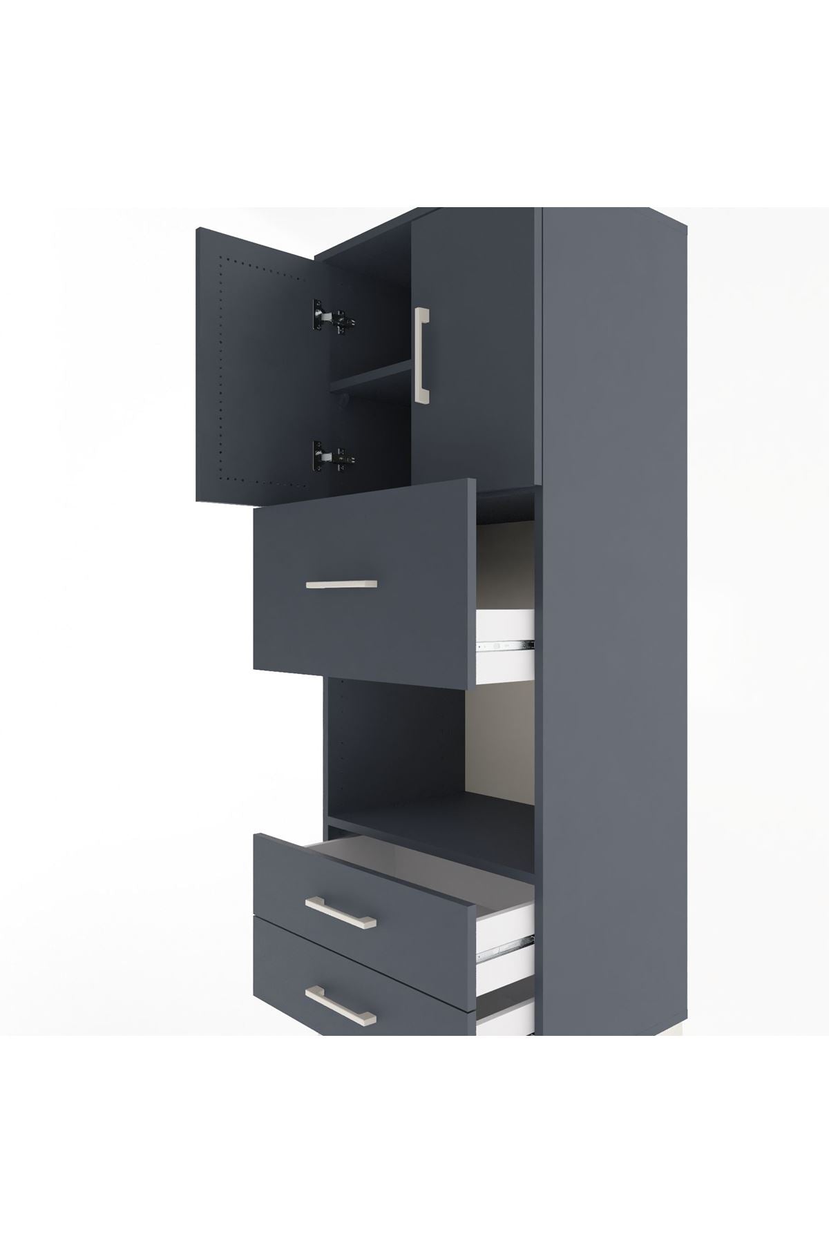 Hyperion Dolap 3 Raflı 3 Çekmeceli 2 Kapaklı 60x44x163 - S53M049V5B