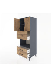 Hyperion Dolap 3 Raflı 3 Çekmeceli 2 Kapaklı 60x44x163 - S53M049V6B