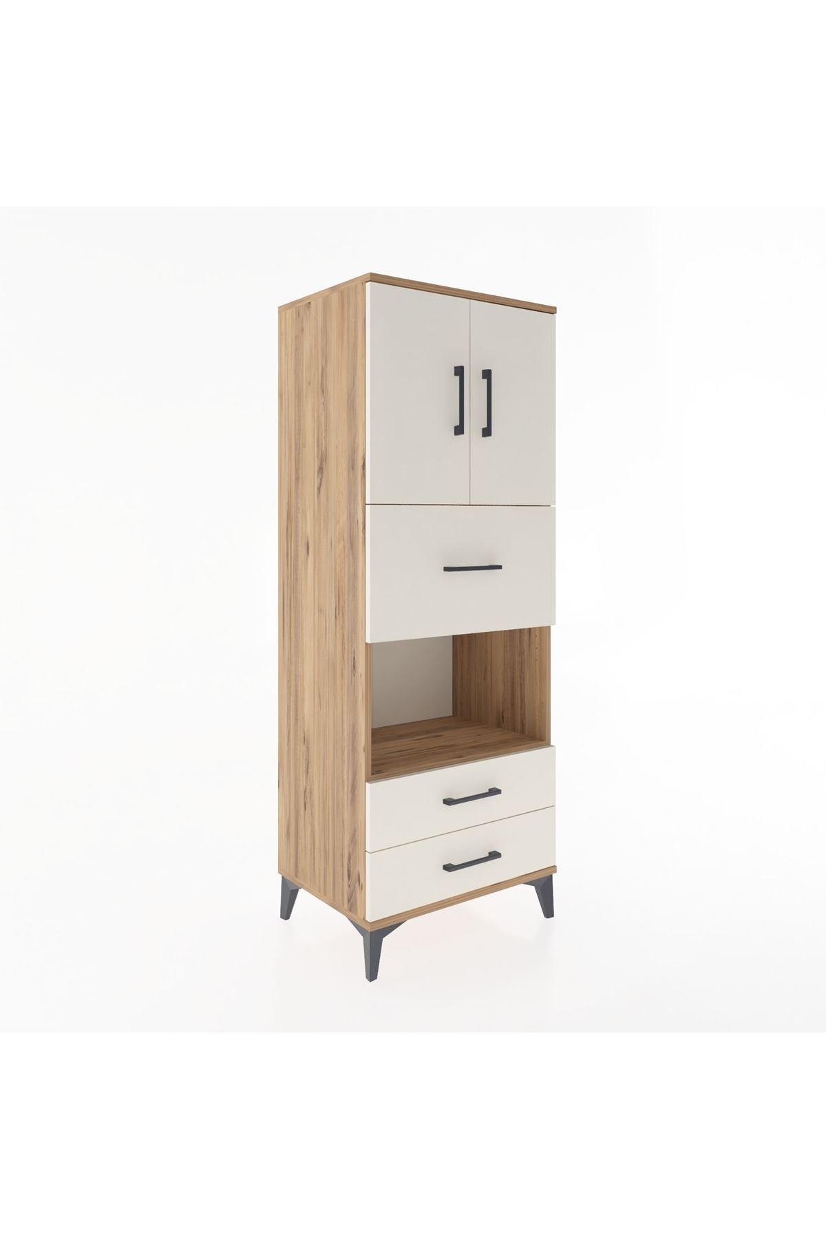 Hyperion Dolap 3 Raflı 3 Çekmeceli 2 Kapaklı 60x44x163 - S53M049V7B