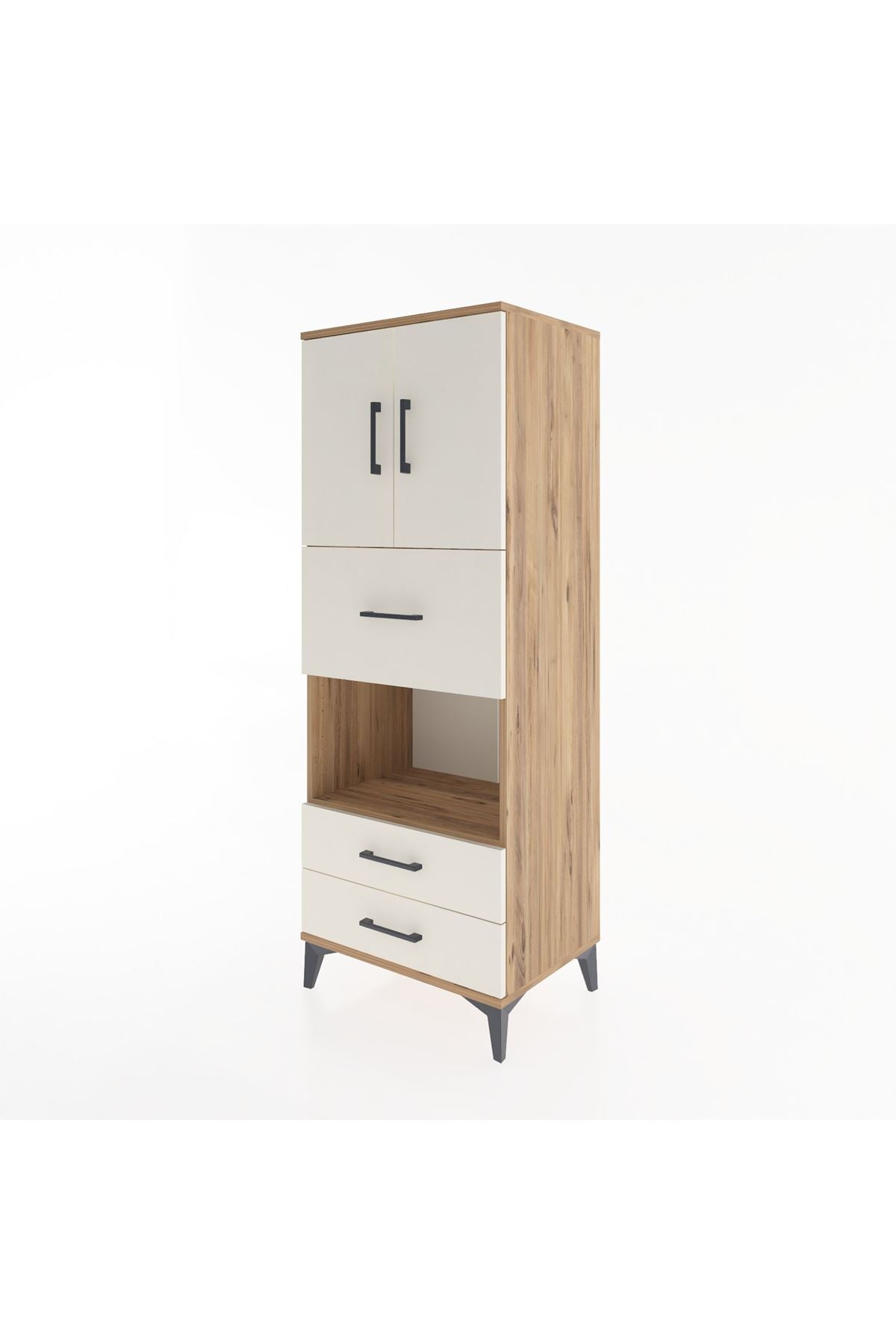 Hyperion Dolap 3 Raflı 3 Çekmeceli 2 Kapaklı 60x44x163 - S53M049V7B